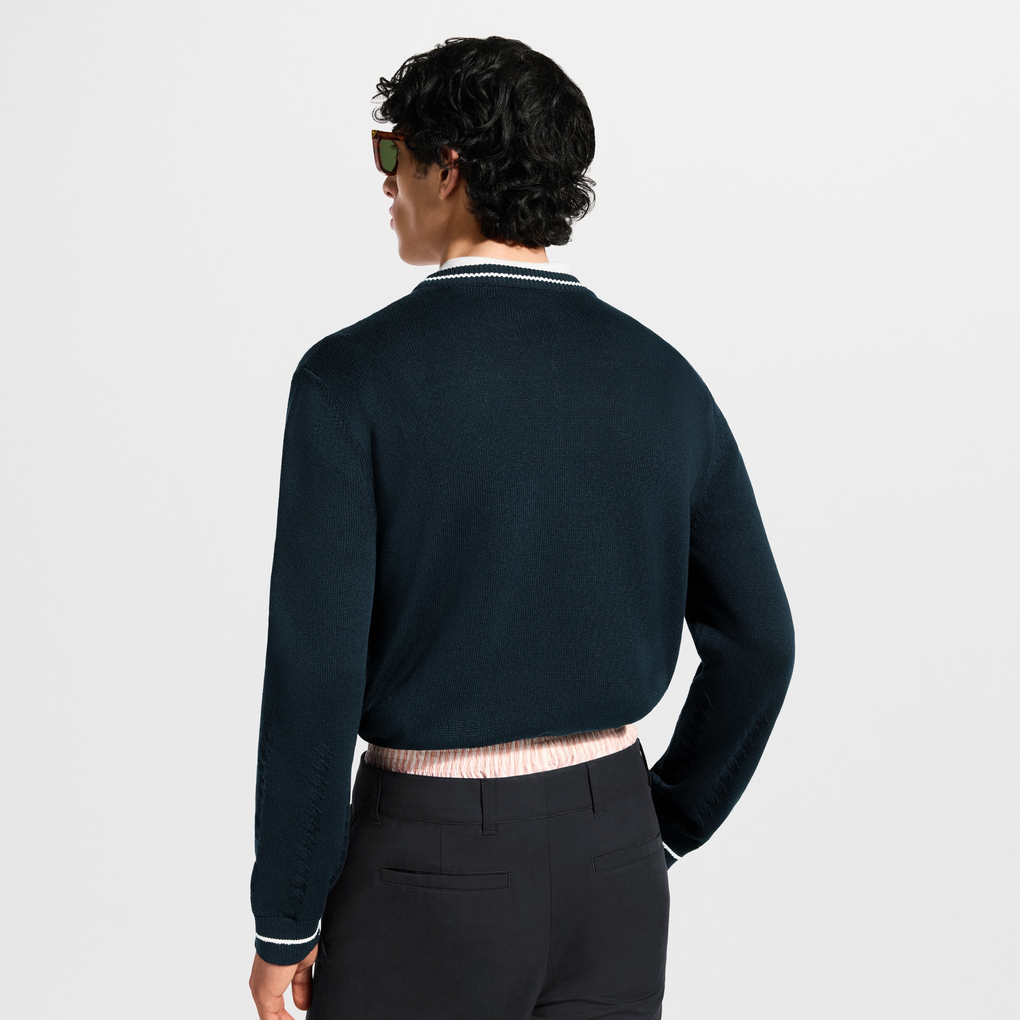 Silk Blend Cable V-Neck Pullover - Ready-to-Wear | LOUIS VUITTON